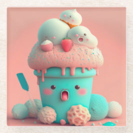 Kawaii-ijs Glazen Onderzetter