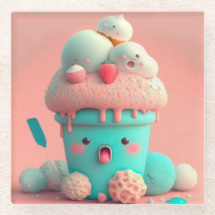 Kawaii-ijs Glazen Onderzetter