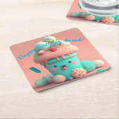 Kawaii-ijs Kartonnen Onderzetters (Schuin)