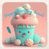 Kawaii-ijs Kartonnen Onderzetters (Voorkant)