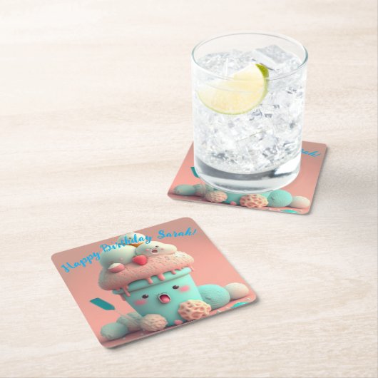 Kawaii-ijs Kartonnen Onderzetters (Insitu)