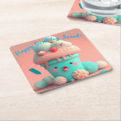 Kawaii-ijs Kartonnen Onderzetters (Schuin)