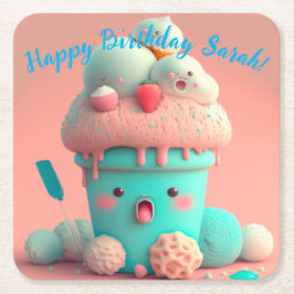 Kawaii-ijs Kartonnen Onderzetters