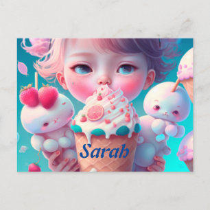 Kawaii ijs meisje briefkaart
