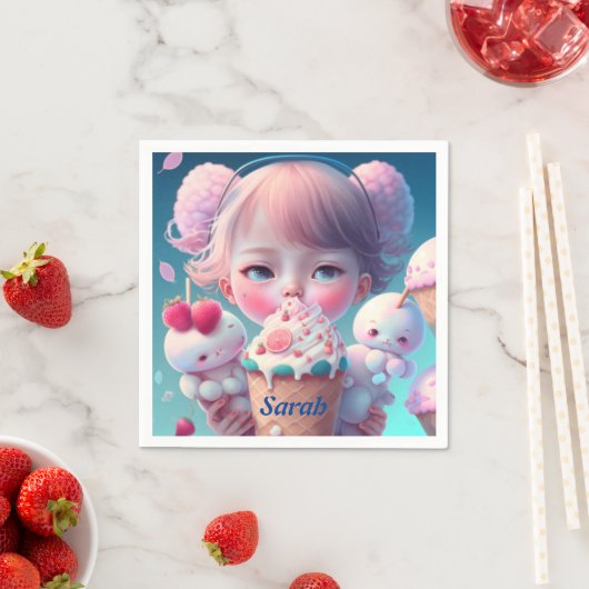 Kawaii ijs meisje servet (Insitu)
