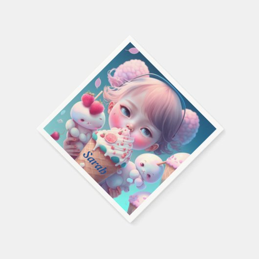 Kawaii ijs meisje servet (Hoek)