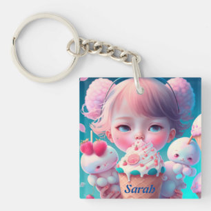 Kawaii ijs meisje sleutelhanger