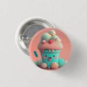 Kawaii-ijs Ronde Button 3,2 Cm (Voorkant /achterkant)