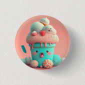 Kawaii-ijs Ronde Button 3,2 Cm (Voorkant)