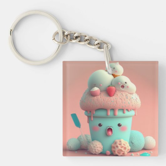 Kawaii-ijs Sleutelhanger (voorkant)