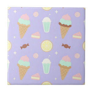 Kawaii Ijs Snoepjes Patroon Tegeltje