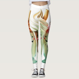 Kawaii Ijs Trio Schattige Dessertkarakters Leggings