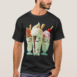 Kawaii Ijs Trio Schattige Dessertkarakters T-shirt