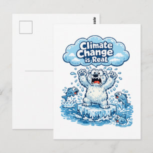 Kawaii IJsbeer Klimaatverandering Is Echte Briefkaart