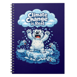 Kawaii IJsbeer Klimaatverandering Is Echte Notitieboek