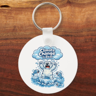 Kawaii IJsbeer Klimaatverandering Is Echte Sleutelhanger