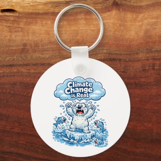 Kawaii IJsbeer Klimaatverandering Is Echte Sleutelhanger (Achterkant)