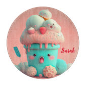 Kawaii-ijsbeker Snijplank (Voorkant)