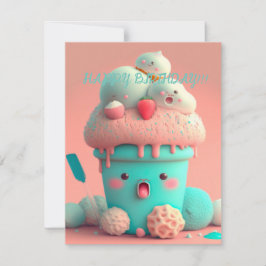 Kawaii ijscubokaart kaart