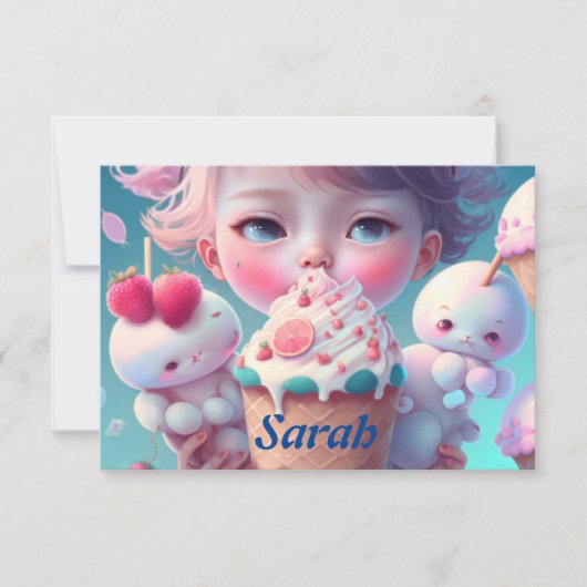 Kawaii-ijsje Bedankkaart (Voorkant)