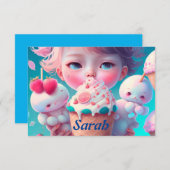 Kawaii-ijsje Bedankkaart (Voorkant / Achterkant)