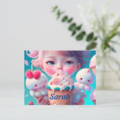 Kawaii-ijsje Briefkaart (Staand voorkant)