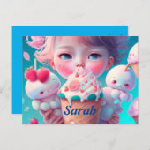 Kawaii-ijsje Briefkaart (Voorkant / Achterkant)