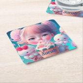 Kawaii-ijsje Kartonnen Onderzetters (Schuin)