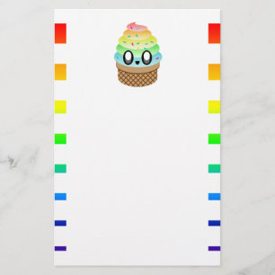 Kawaii Ijsje Regenboog Lekkere Strepen Briefpapier