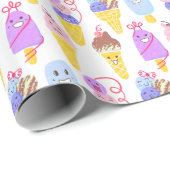 Kawaii ijsjes, schattig, naadloos patroon. cadeaupapier (Rol Hoek)