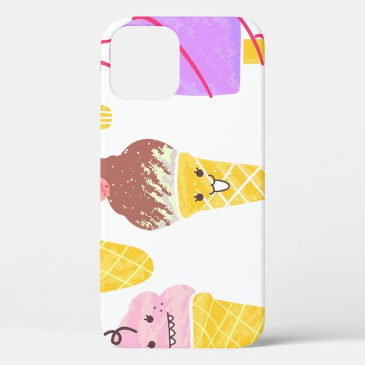 Kawaii ijsjes, schattig, naadloos patroon. Case-Mate iPhone case (Achterkant)