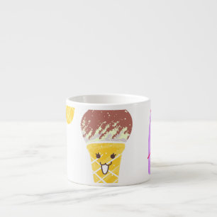 Kawaii ijsjes, schattig, naadloos patroon. espresso kop