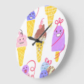Kawaii ijsjes, schattig, naadloos patroon. grote klok (Hoek)
