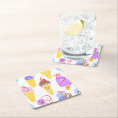 Kawaii ijsjes, schattig, naadloos patroon. kartonnen onderzetters (Insitu)