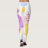 Kawaii ijsjes, schattig, naadloos patroon. leggings (Achterkant)