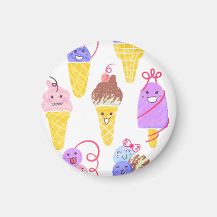 Kawaii ijsjes, schattig, naadloos patroon. magneet