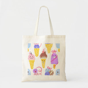 Kawaii ijsjes, schattig, naadloos patroon. tote bag