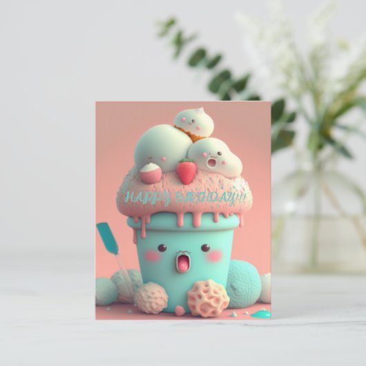 Kawaii-ijskaart (Staand voorkant)