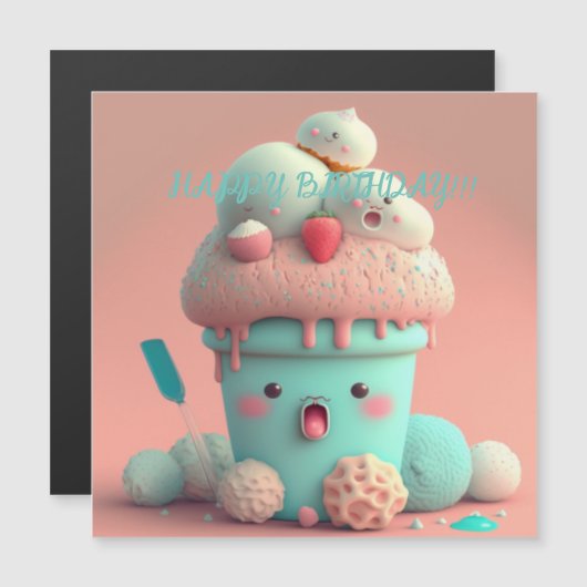 Kawaii-ijskaart (Voorkant / Achterkant)