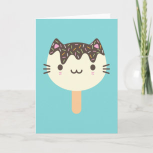 Kawaii Ijslolly Kat Kaart