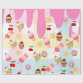 Kawaii ijsroom & Drip inpakpapier | (Vlak)