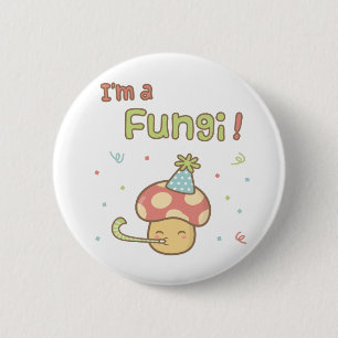 Kawaii ik ben een Fungi Feest Paddenstoel Grappige Ronde Button 5,7 Cm
