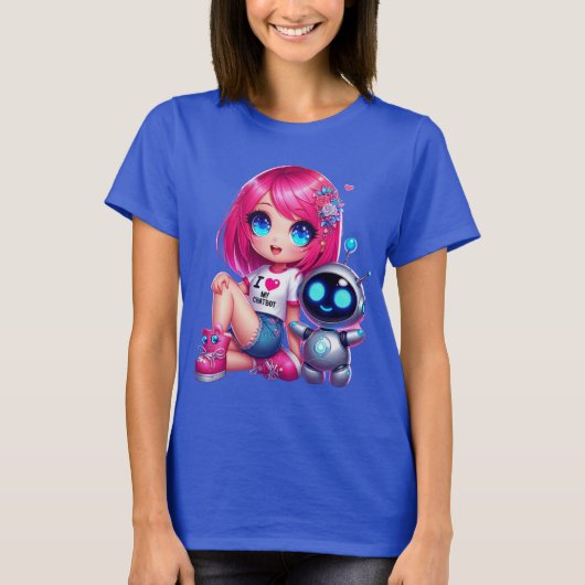 🤖Kawaii Ik Hou Van Mijn Ai Chatbot Schattige BFF T-shirt (Voorkant)
