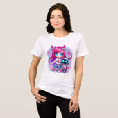 🤖Kawaii Ik hou van mijn AI Chatbot Schattigee BFF Tri-Blend Shirt (Voorkant volledig)