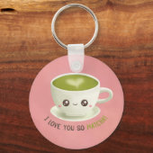 Kawaii Ik Hou Zo Veel Van Jou Matcha Sleutelhanger (Voorkant)