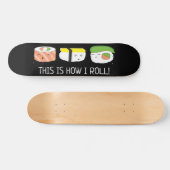 Kawaii Illustratie Zo draai ik Sushi Roll Persoonlijk Skateboard (Horizontaal)