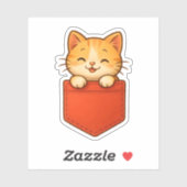 Kawaii in Red Pocket - Die-Cut Sticker (Vel)