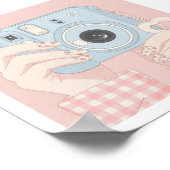 Kawaii Instant Camera & Bloemnagels Poster (Hoek)