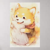 Kawaii Inu Hold kussen Poster (Voorkant)