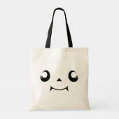 Kawaii Jack "O" Lantaarn pompoen gezicht met tande Tote Bag (Achterkant)